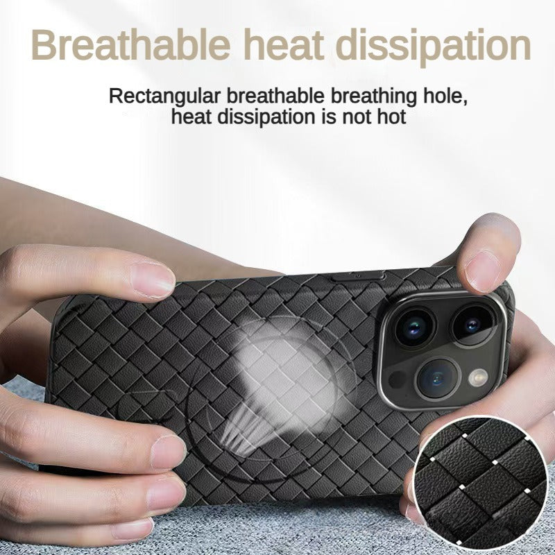 Heat dissipation woven pattern phone case suitable for iPhone
