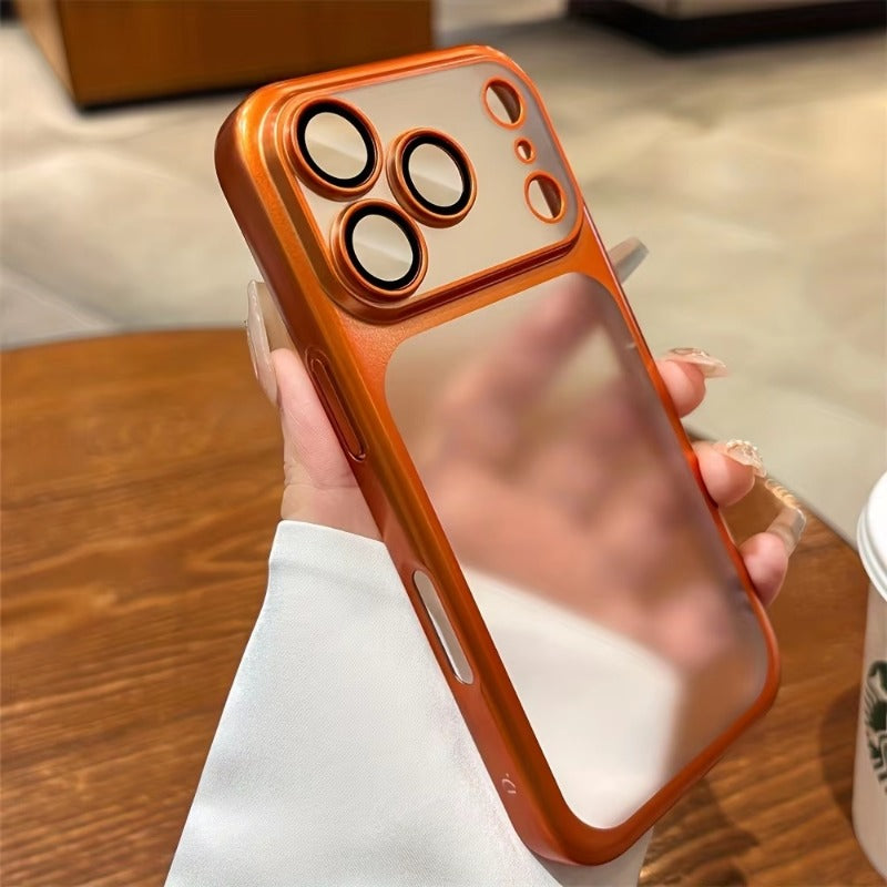 Luxury Plating Matte Hard Phone Case for iPhone Camera Lens Film Protector Frosted Shockproof Cover