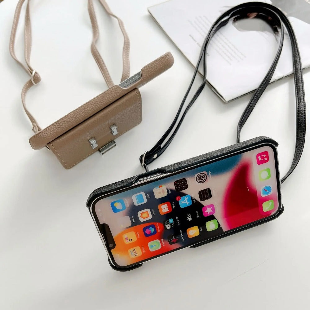 Wallet Shoulder Strap Phone Case for iPhone