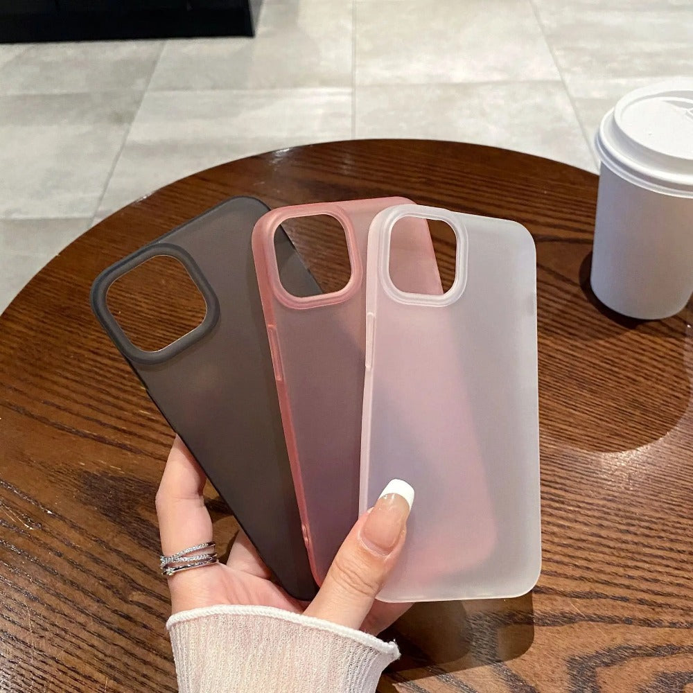 Soft silicone matte transparent phone case for iPhone