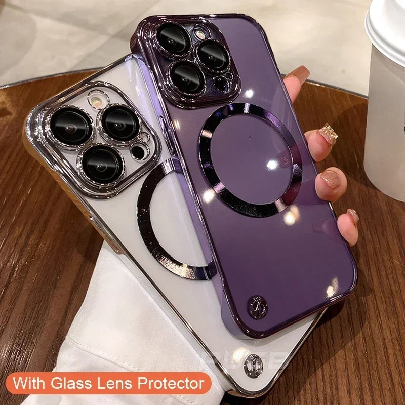 Ultra thin magnetic frameless phone case for iPhone