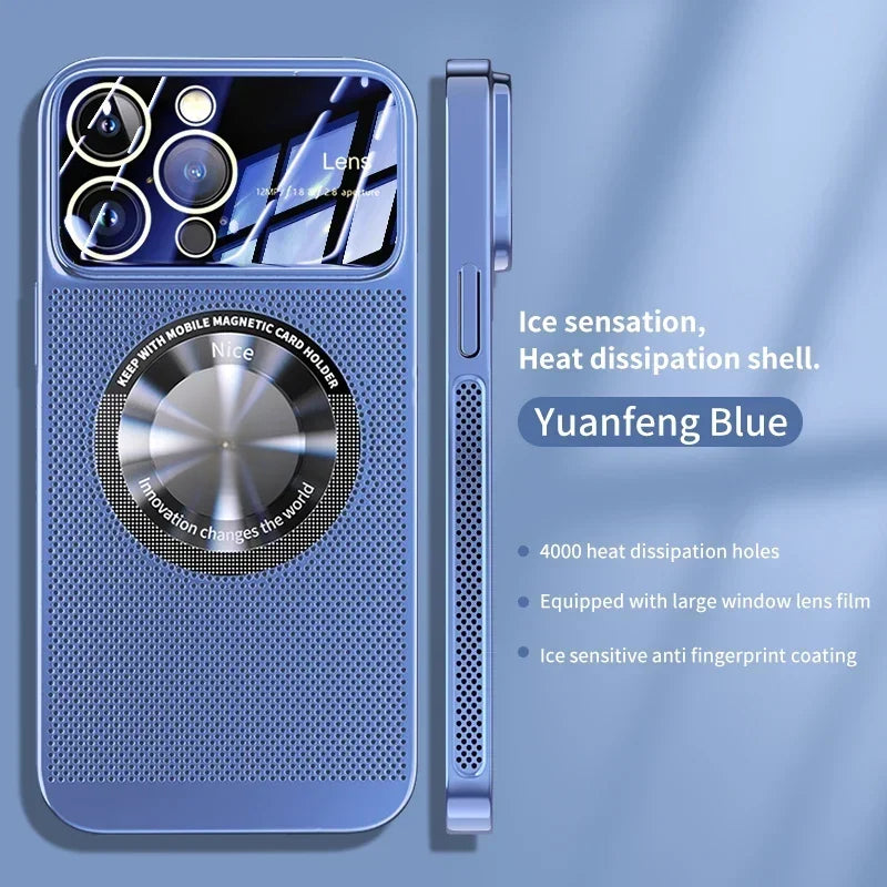 Electroplated cooling magnetic phone case suitable for iPhone