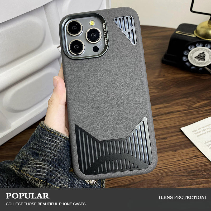 Aluminum Cooling Leather Case For iPhone