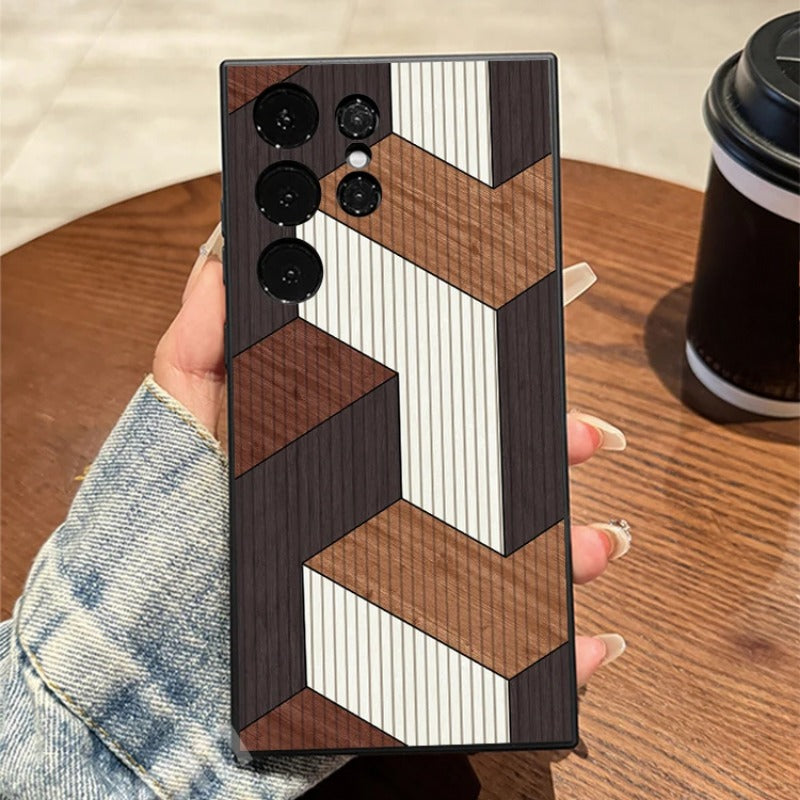 Retro wood grain pattern phone case for Samsung