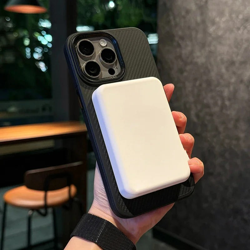 Titanium Gold carbon fiber holder magsafe phone case for iPhone