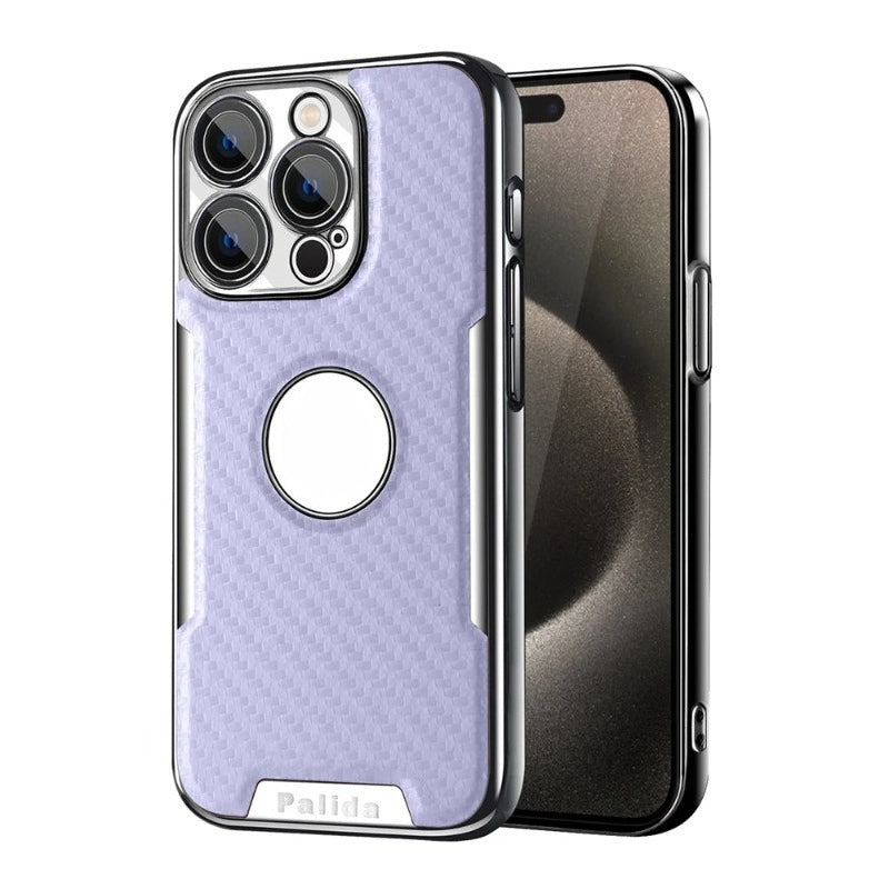 Carbon fiber missing label phone case for iPhone