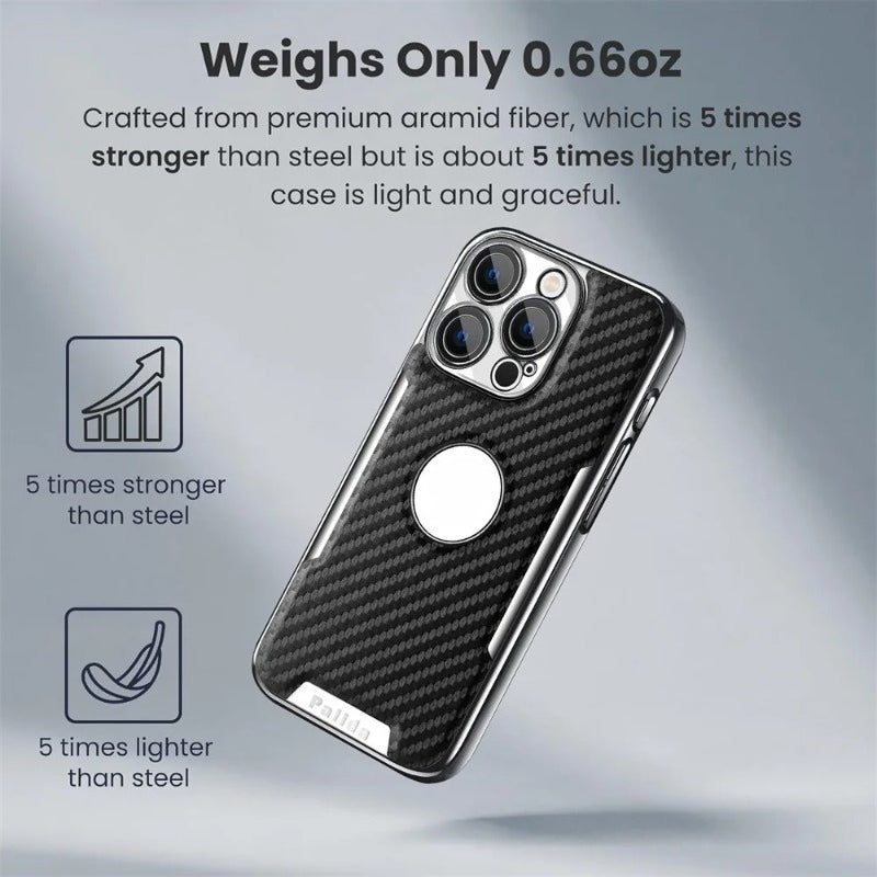 Carbon fiber missing label phone case for iPhone
