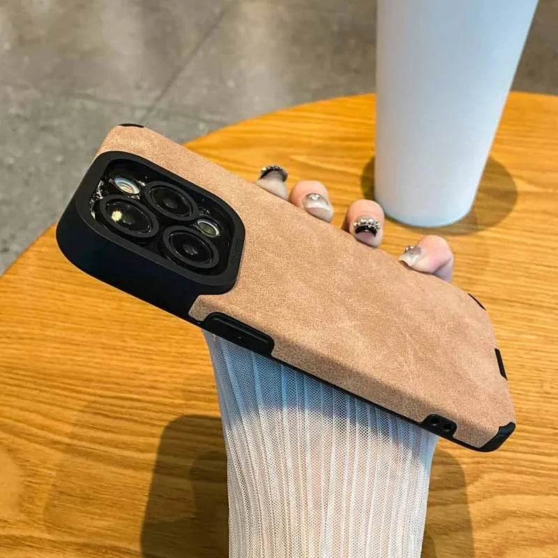 Matte leather silicone phone case suitable for iPhone