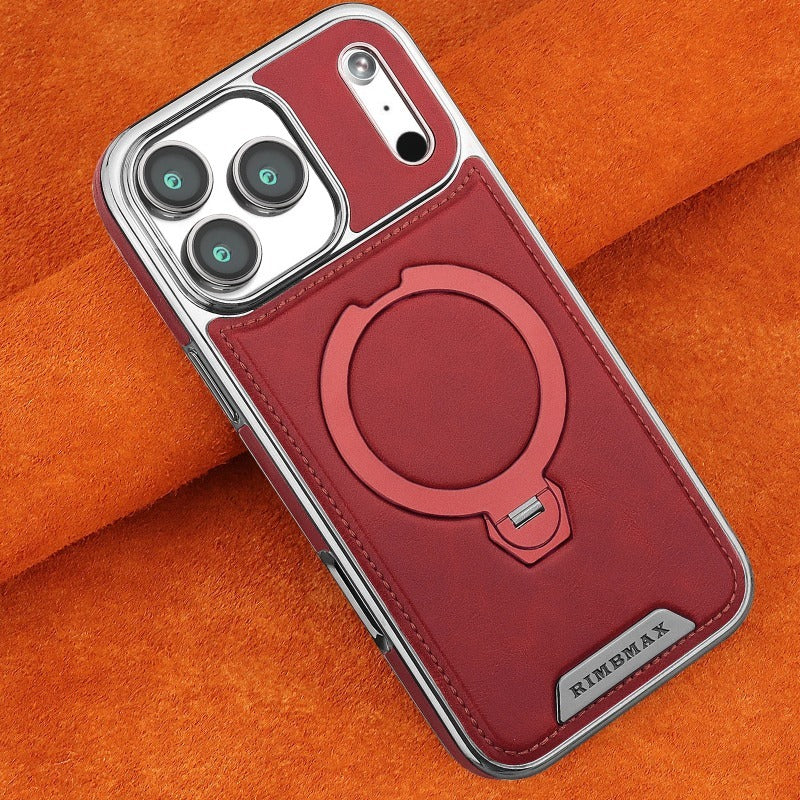 Magnetic Rotat Bracket Luxury Leather Phone Case For iPhone