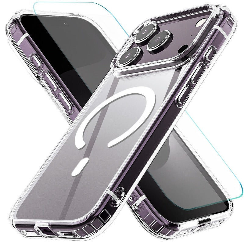 Shockproof phone case for iPhone + tempered glass