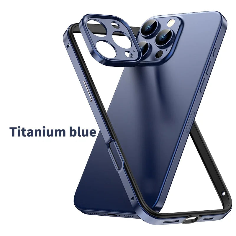 Mixed silicone frame aluminum metal phone case for iPhone