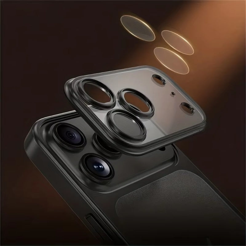 Luxury Plating Matte Hard Phone Case for iPhone Camera Lens Film Protector Frosted Shockproof Cover