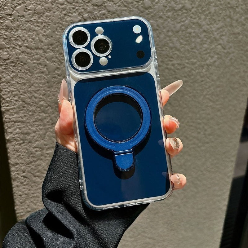 Magnetic Ring Holder Large Window Phone Case for iPhone