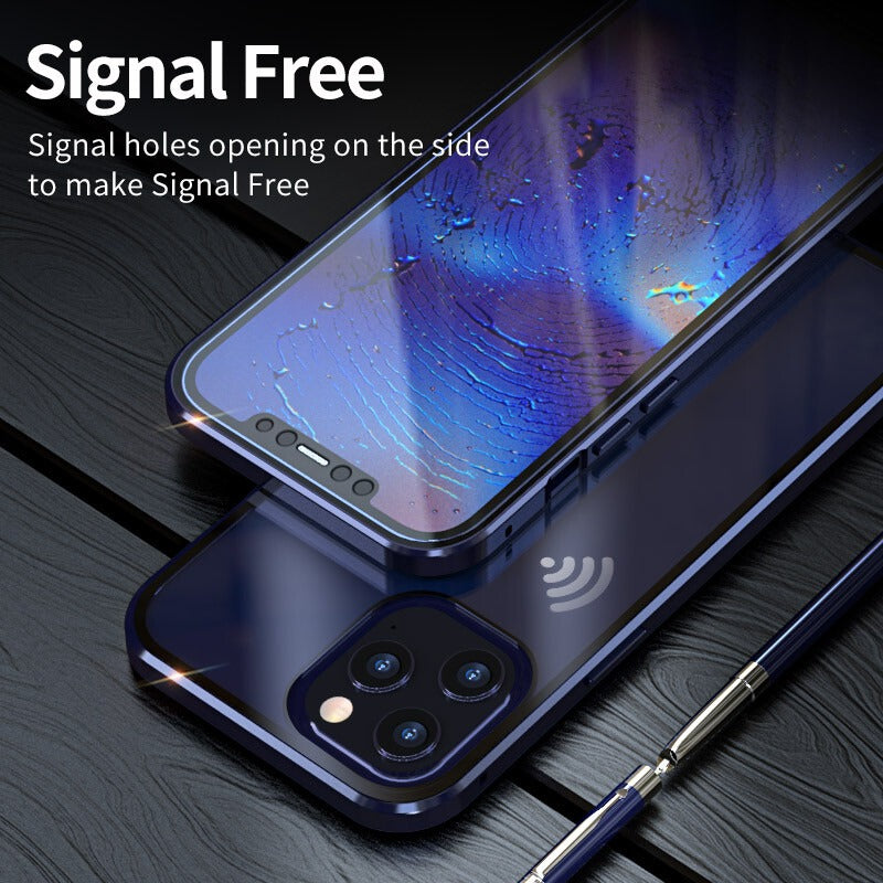 Double Tempered Glass 360° Magnetic Case For iPhone