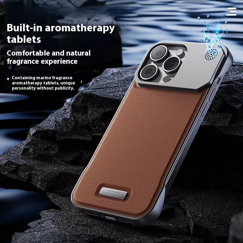 Luxury magnetic PU leather aromatherapy phone case suitable for iPhone
