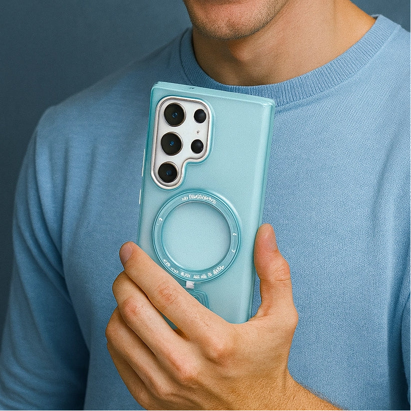 360° Swivel Stand Case For Samsung Electroplated Lens Hole Cover