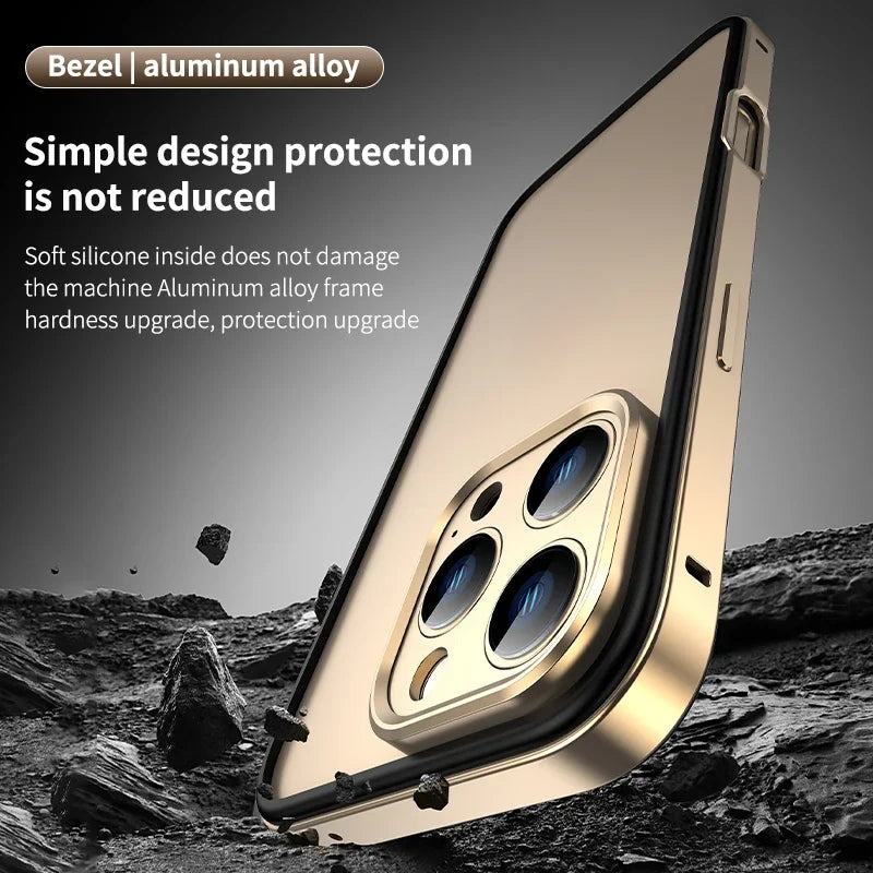 Mixed silicone frame aluminum metal phone case for iPhone