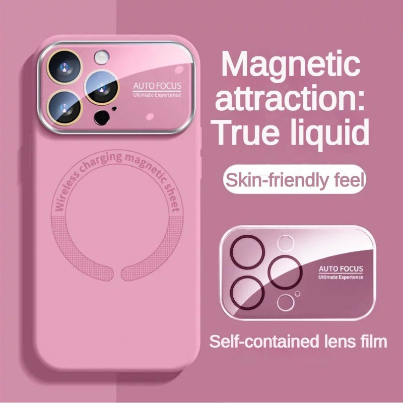 Large window liquid silicone phone case suitable for iPhone