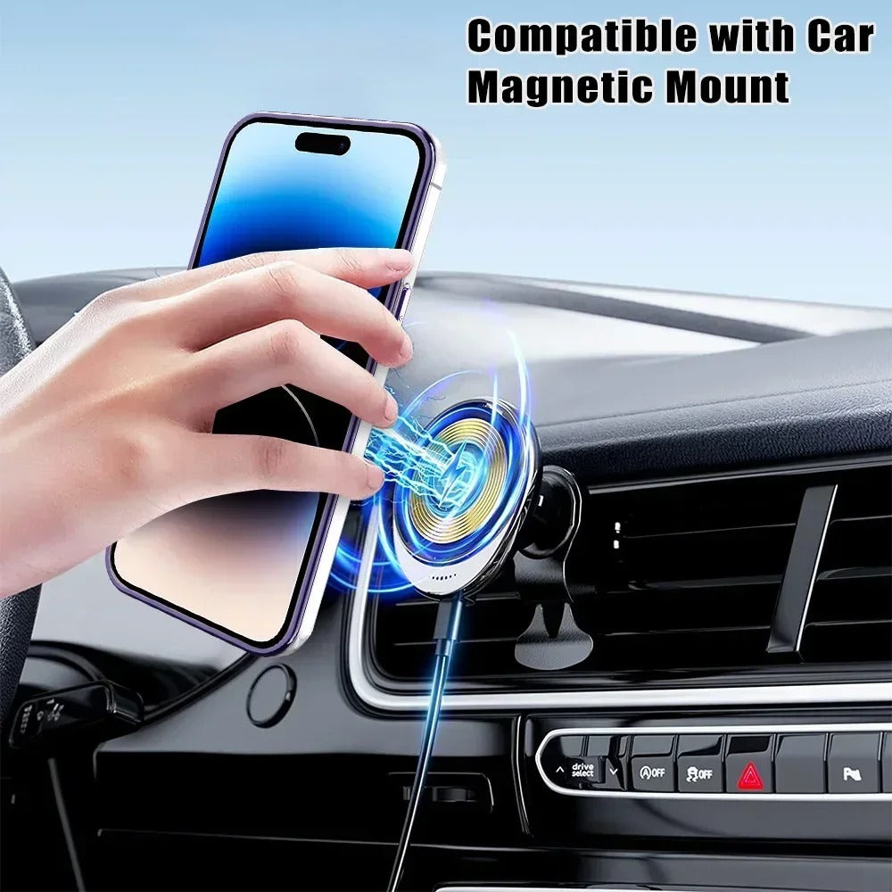 Magnetic Wireless Charging  Luxury Glitter With Holder Stand Case For iPhone