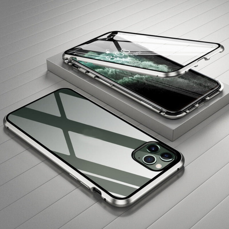 Double Tempered Glass 360° Magnetic Case For iPhone