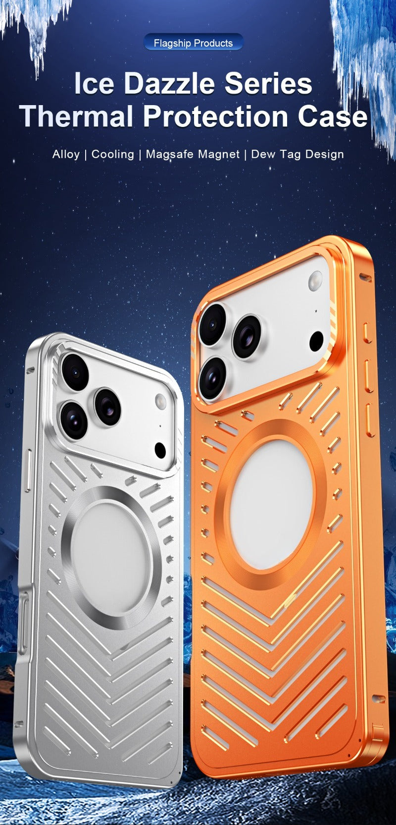 Metal snap-on magnetic phone case for iPhone