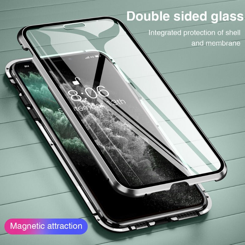 Double Tempered Glass 360° Magnetic Case For iPhone