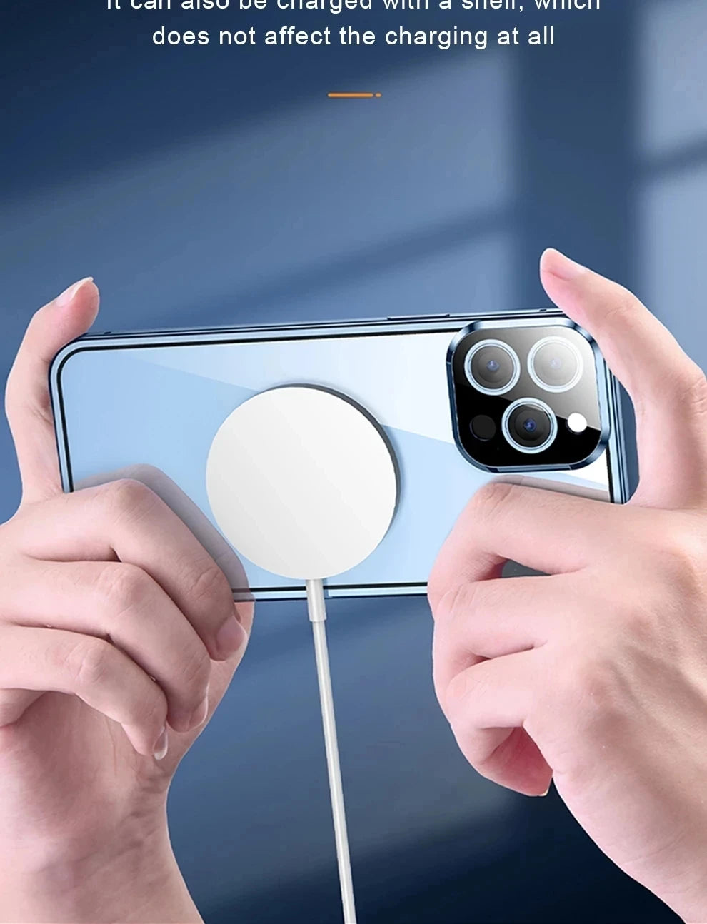 360°Full Protection Metal Magnetic Double Sided Glass Snap Lock Case For iPhone