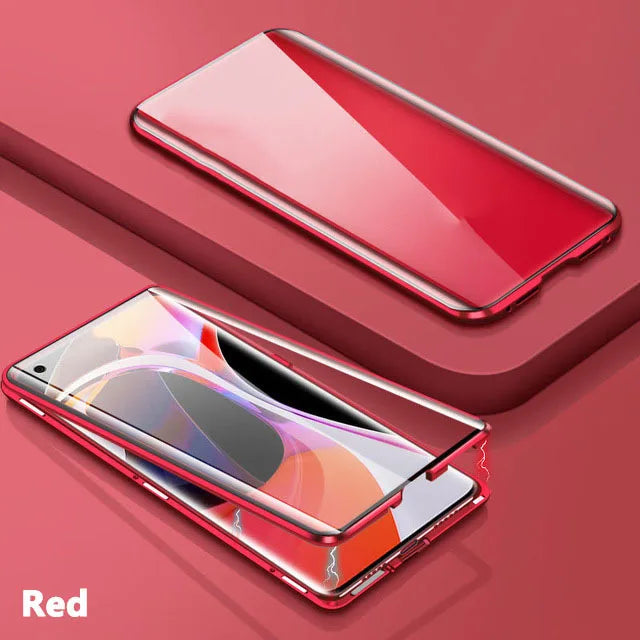 360 ° fully protected metal magnetic double-sided glass cover phone case suitable for Samsung