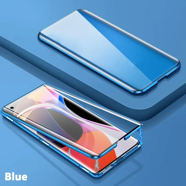 360 ° fully protected metal magnetic double-sided glass cover phone case suitable for Samsung