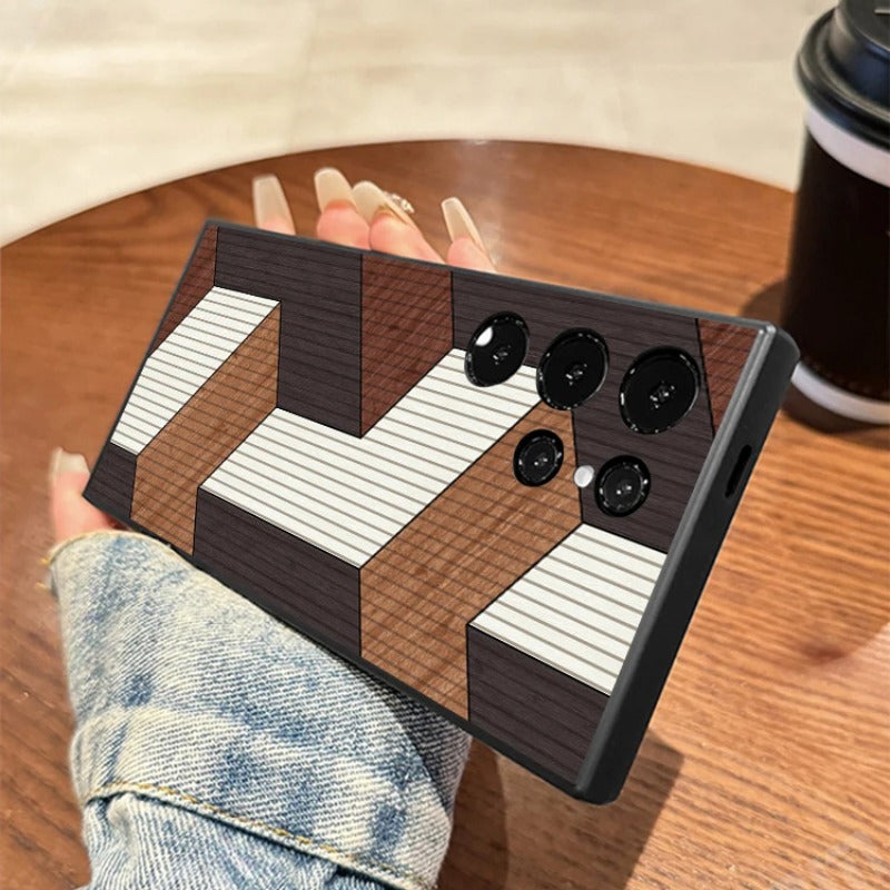 Retro wood grain pattern phone case for Samsung