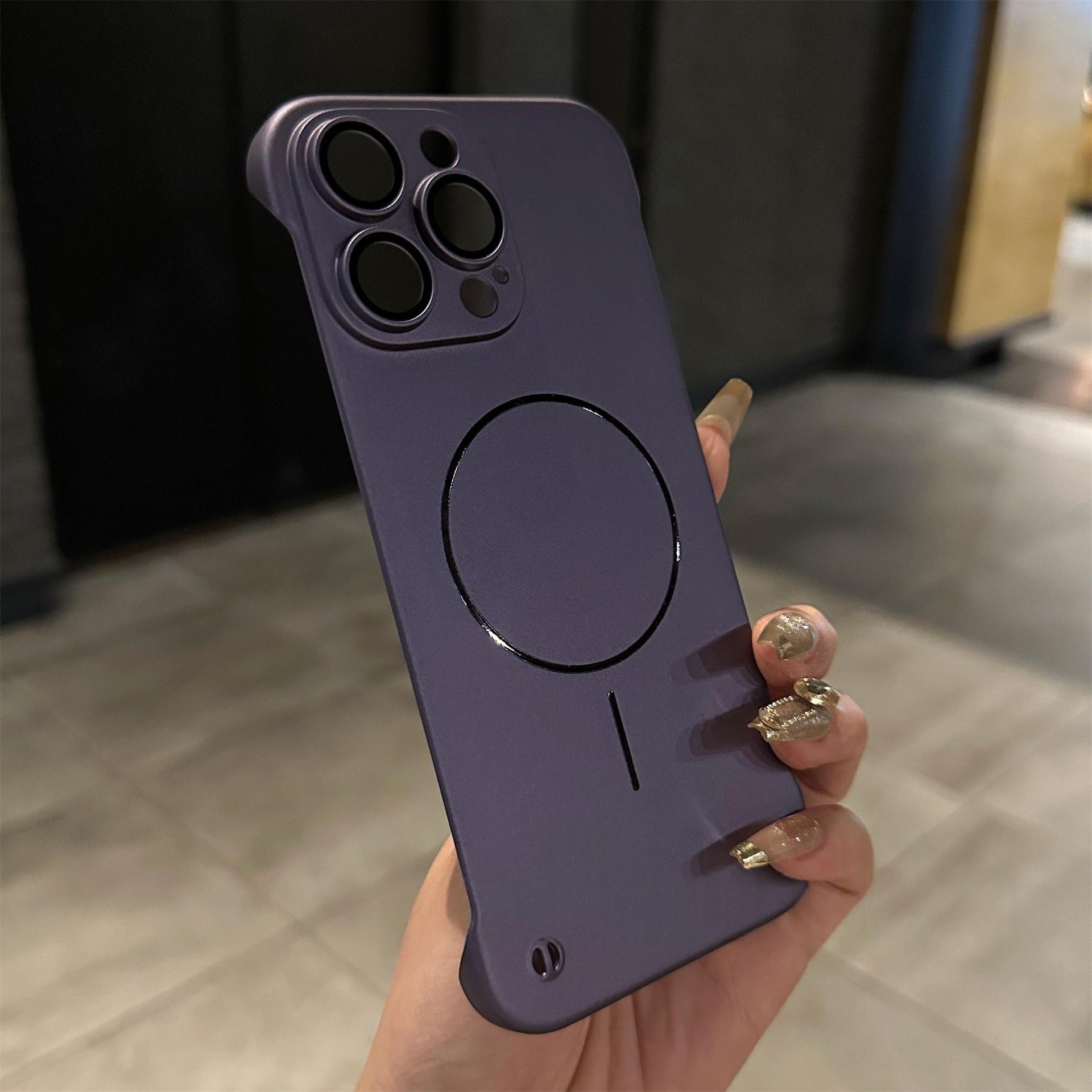 Ultra thin metal precision hole camera protective phone case for iPhone