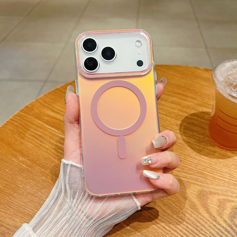 Designed for Iphone  Case - Iridescent Magnetic Cute Phone Cover