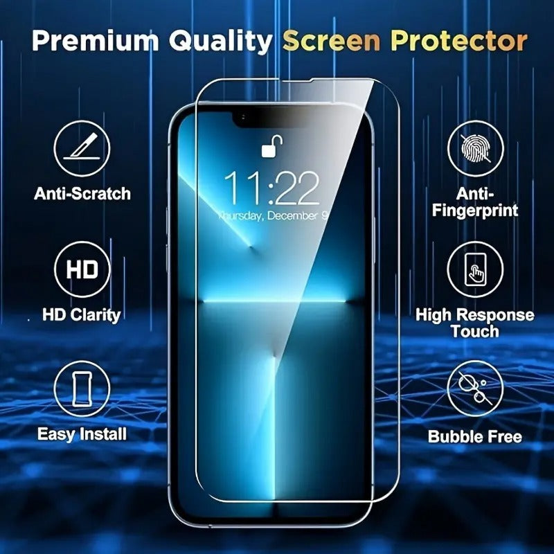 Frosted Shockproof Phone Cover +Screen Phone Case for iPhone