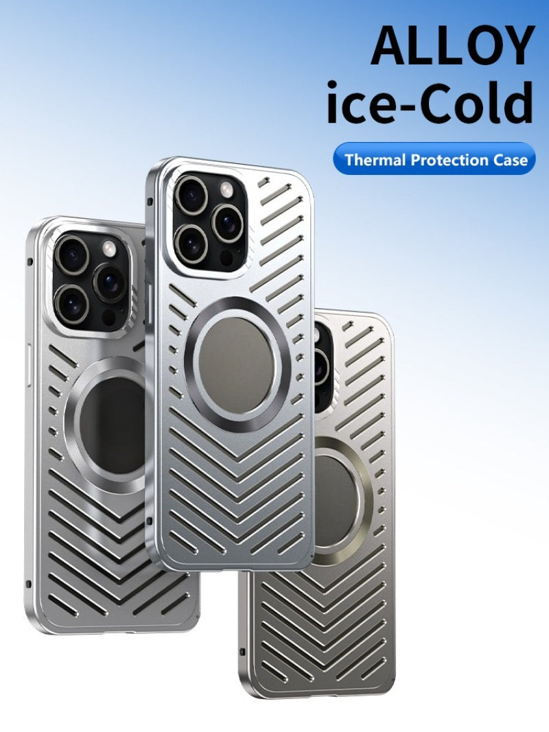 Metal snap-on magnetic phone case for iPhone