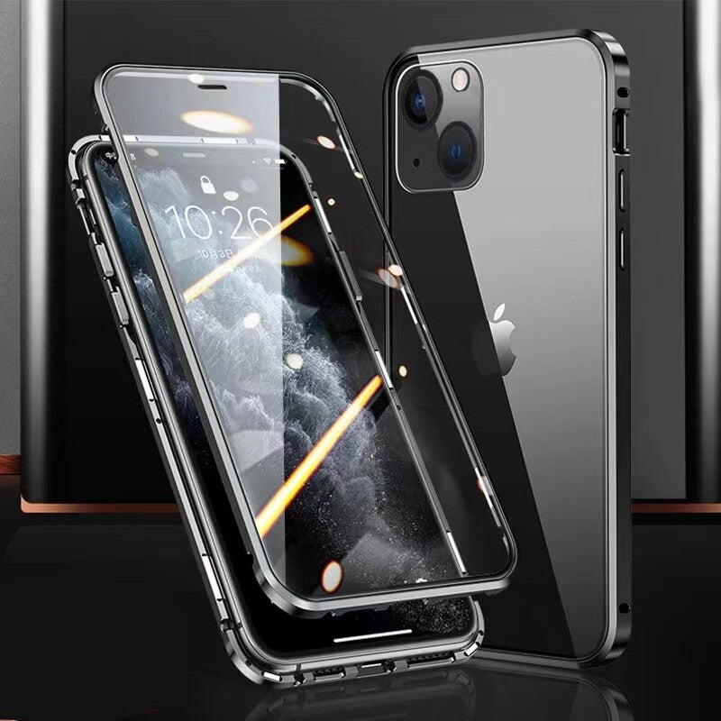 Double Tempered Glass 360° Magnetic Case For iPhone