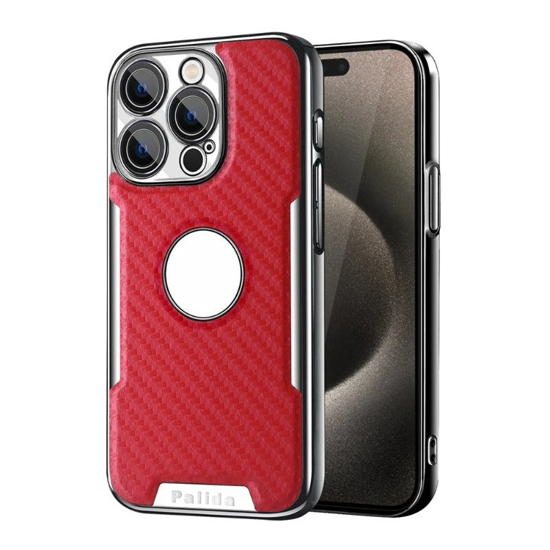 Carbon fiber missing label phone case for iPhone