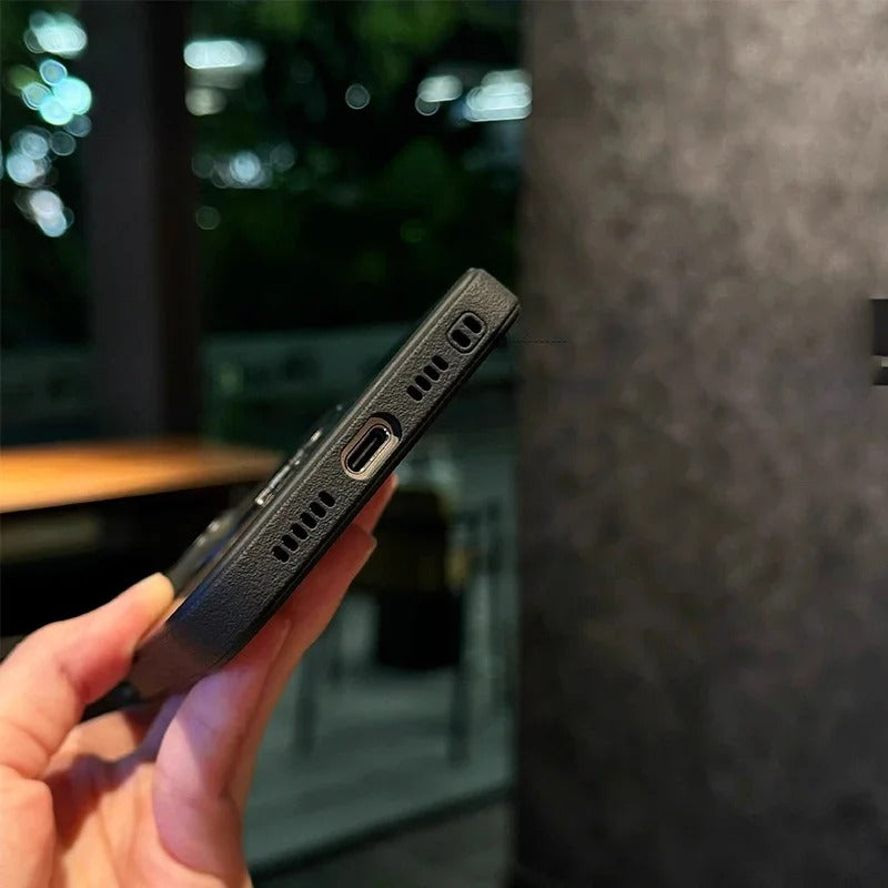 Titanium Gold carbon fiber holder magsafe phone case for iPhone