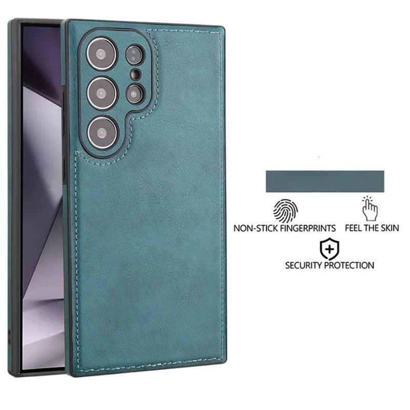 Exclusive Luxury Retro PU Leather Protective Case, Shockproof Soft Bezel, Ultra-thin Back Cover for Samsung