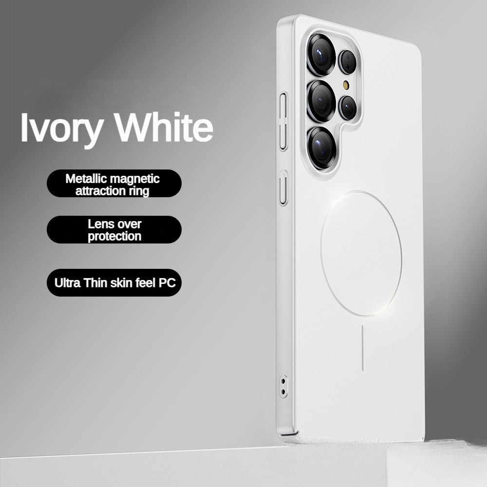 Metal high gloss thin ring magnetic phone case for Samsung