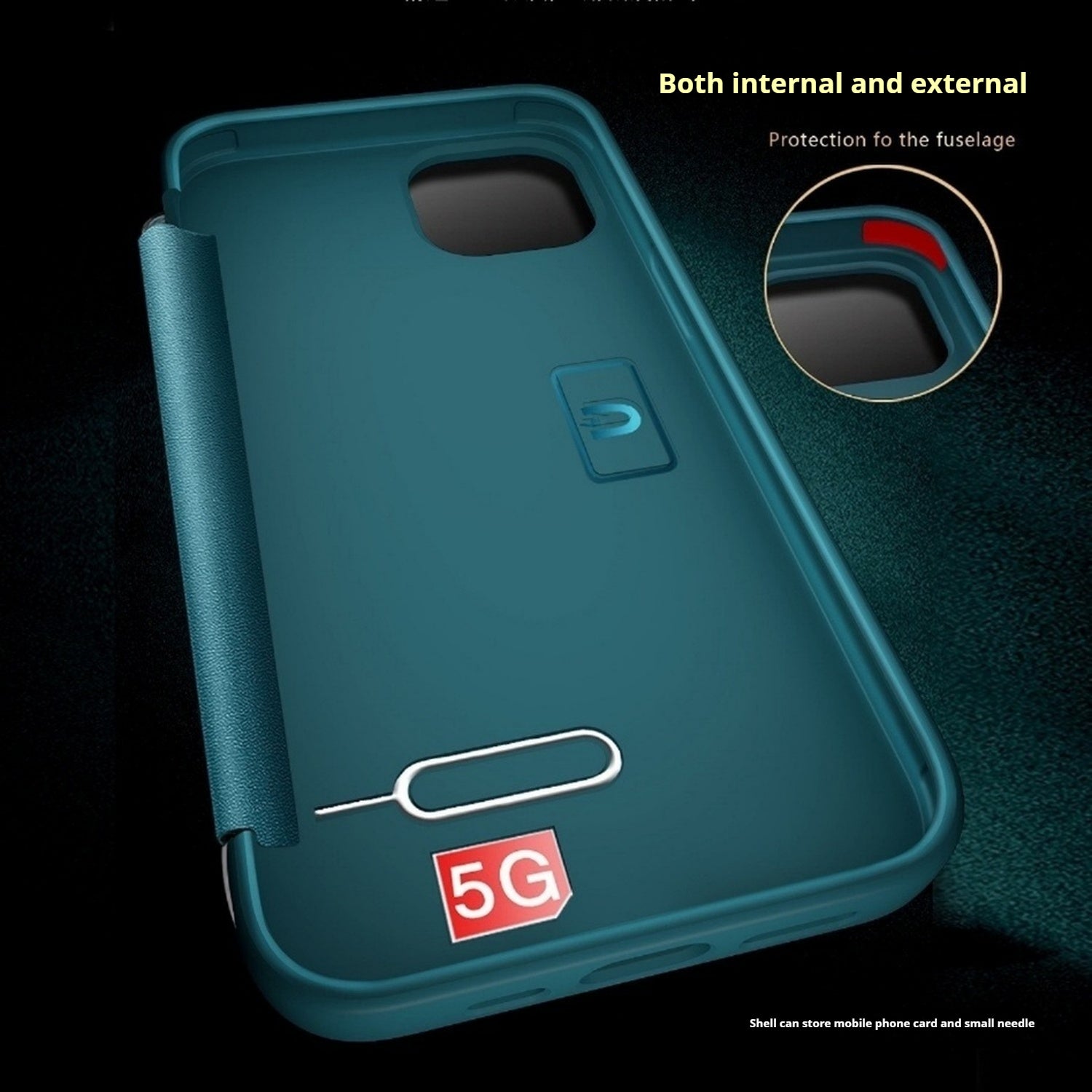 Plain leather side window flip phone case for iPhone