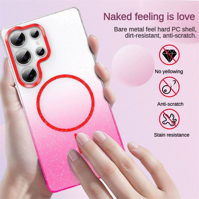 Transparent gradient glitter phone case for Samsung