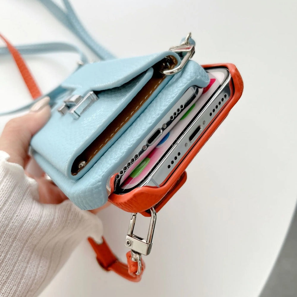 Wallet Shoulder Strap Phone Case for iPhone