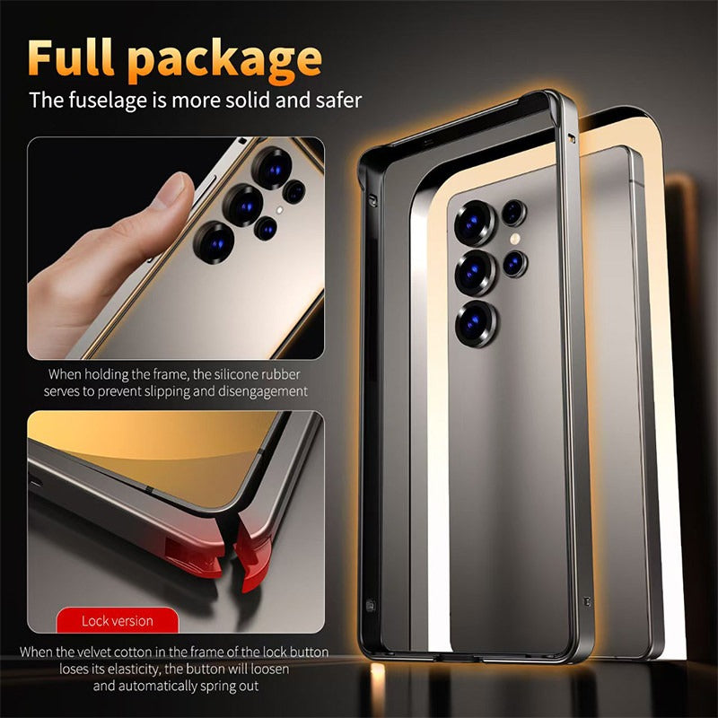 New Ultra-thin Hollowed-out Heat Dissipation Metal Frame Bare-phone Feel Shockproof Phone Case for  Samsung