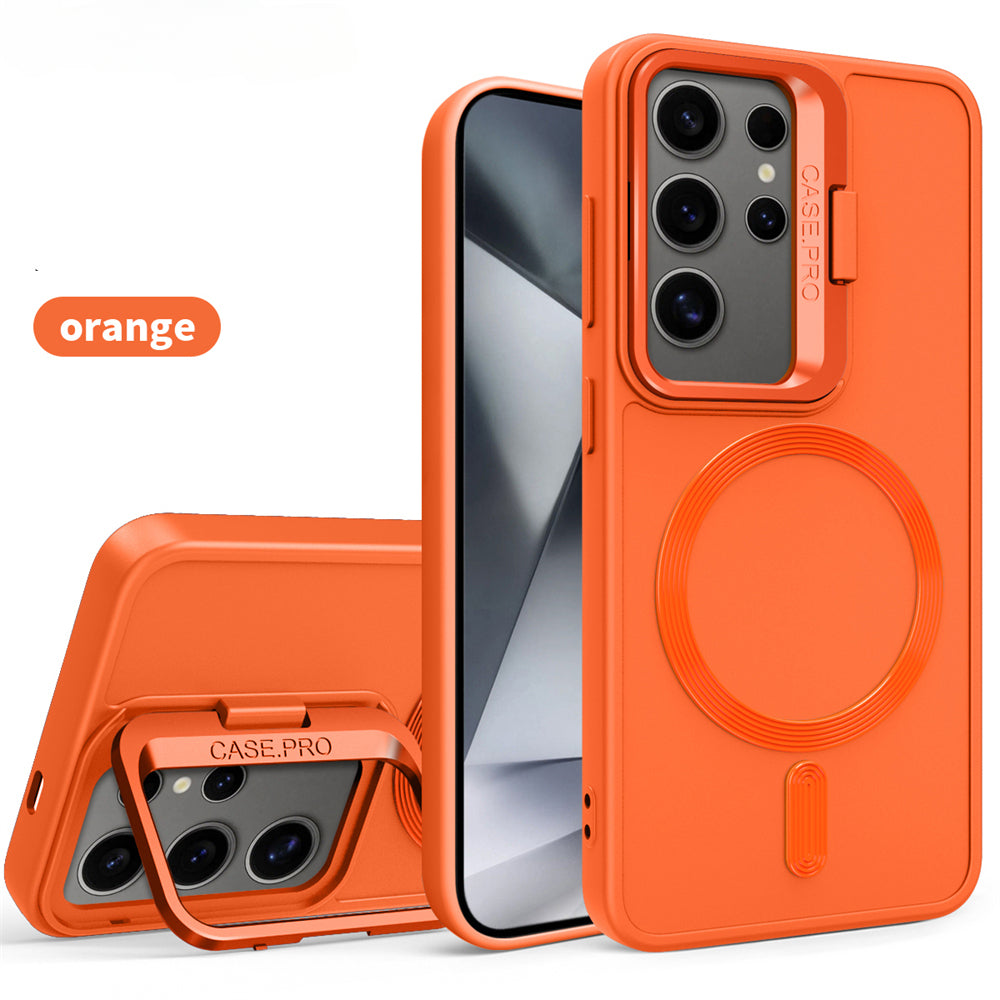 Matte Magnetic Lens Holder Stand Case For Samsung