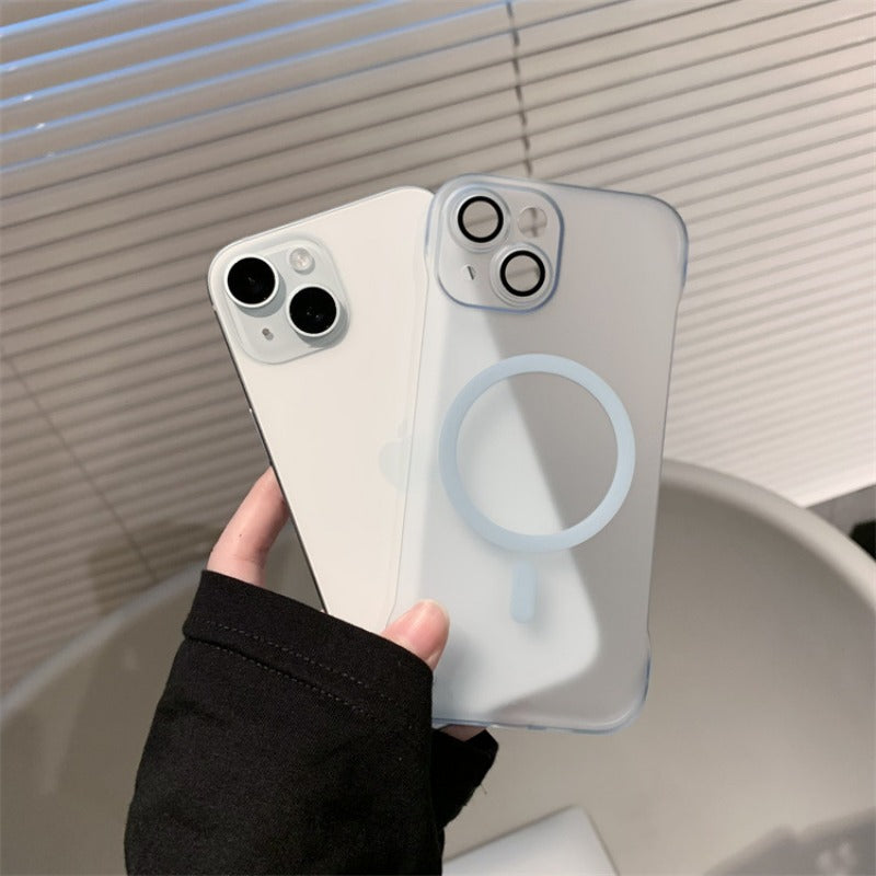 Ice mist frosted semi transparent frameless phone case for iPhone