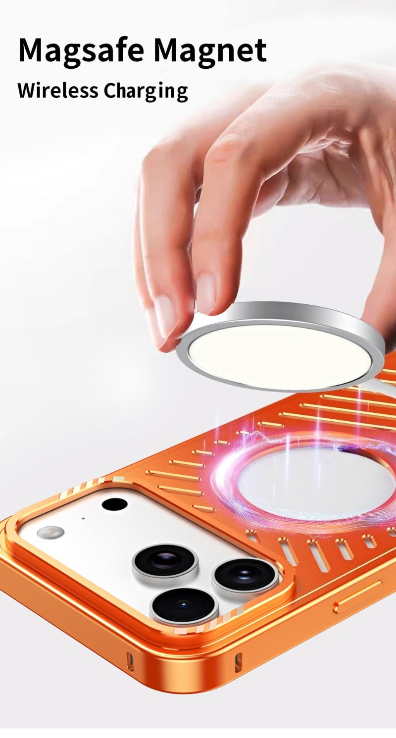 Metal snap-on magnetic phone case for iPhone