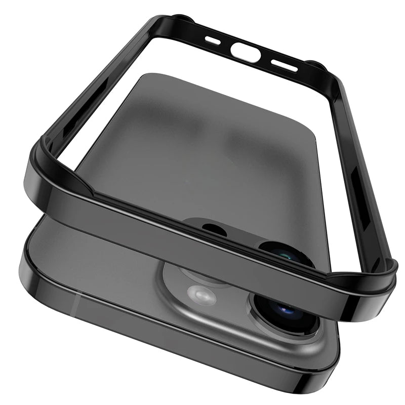 Metal framed phone case for iPhone