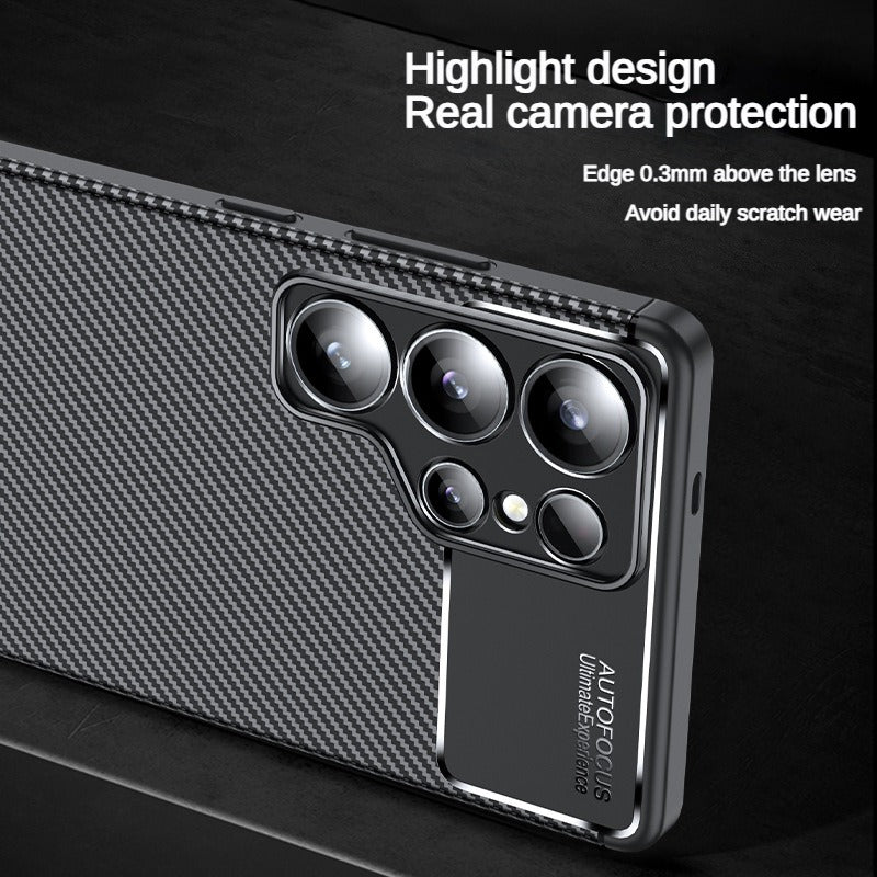 Carbon fiber patterned TPU all inclusive anti fall phone case for Samsung