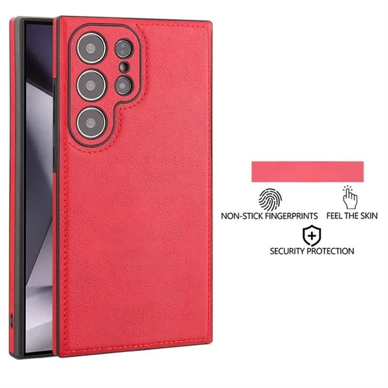 Exclusive Luxury Retro PU Leather Protective Case, Shockproof Soft Bezel, Ultra-thin Back Cover for Samsung