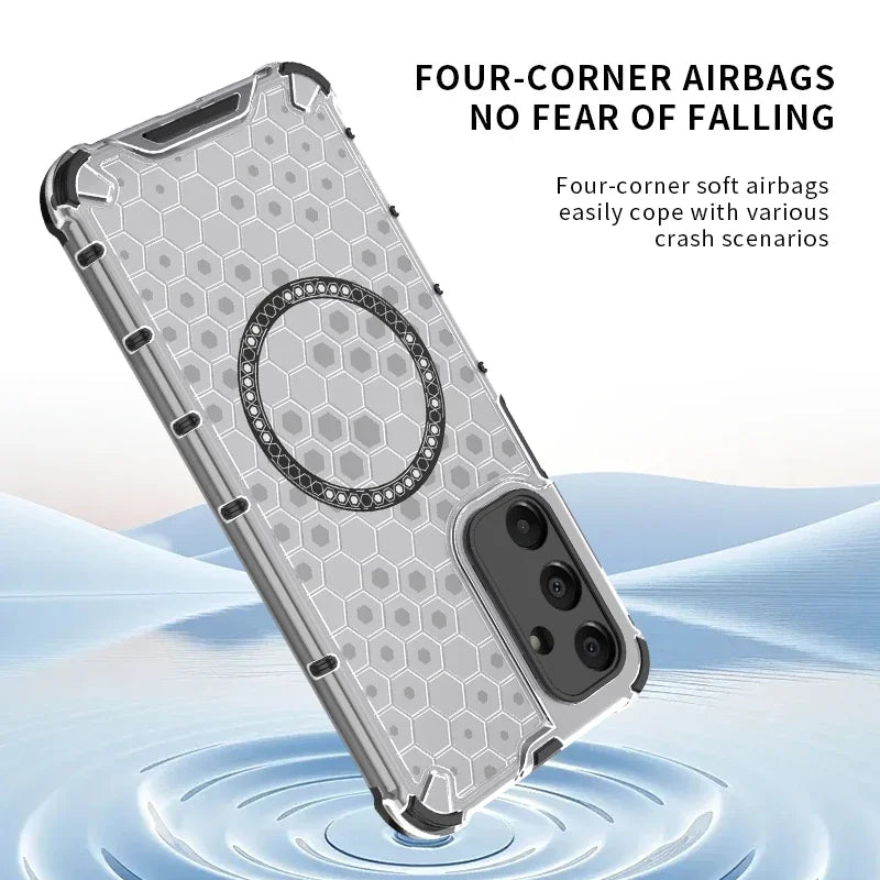 Simple honeycomb magnetic phone case for Samsung
